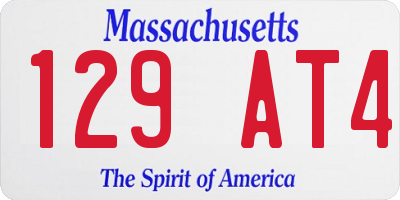 MA license plate 129AT4