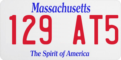 MA license plate 129AT5