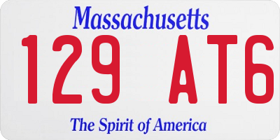 MA license plate 129AT6