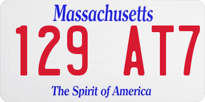 MA license plate 129AT7