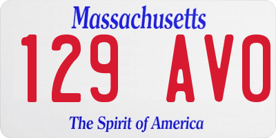 MA license plate 129AV0