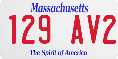 MA license plate 129AV2