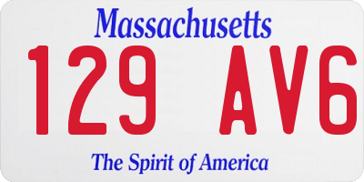 MA license plate 129AV6