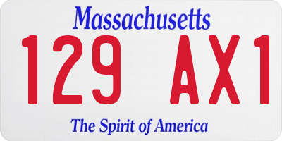MA license plate 129AX1