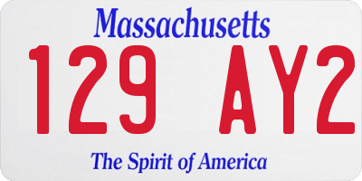 MA license plate 129AY2