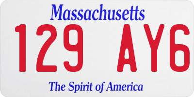 MA license plate 129AY6