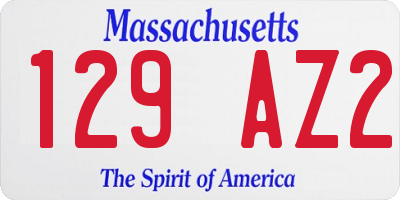 MA license plate 129AZ2