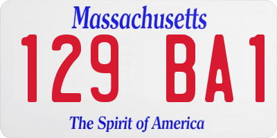 MA license plate 129BA1