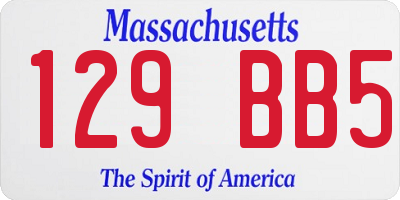 MA license plate 129BB5