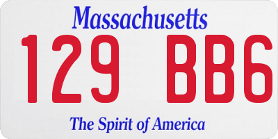 MA license plate 129BB6