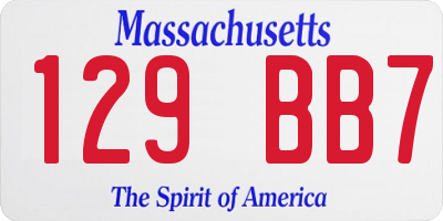 MA license plate 129BB7