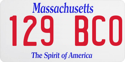 MA license plate 129BC0
