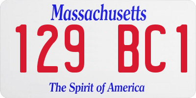 MA license plate 129BC1