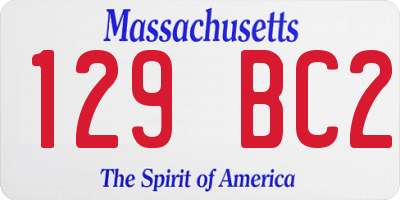 MA license plate 129BC2