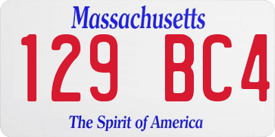 MA license plate 129BC4