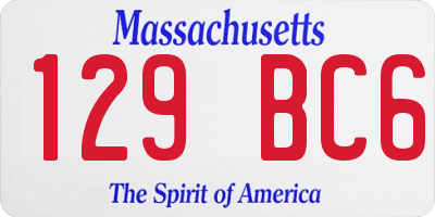 MA license plate 129BC6