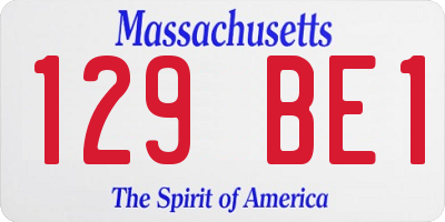 MA license plate 129BE1