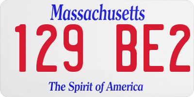 MA license plate 129BE2
