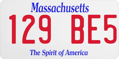 MA license plate 129BE5