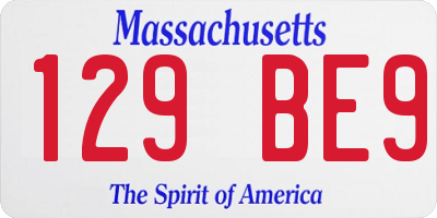 MA license plate 129BE9