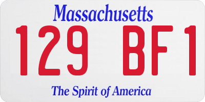 MA license plate 129BF1