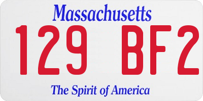 MA license plate 129BF2