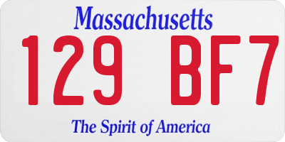 MA license plate 129BF7