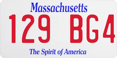 MA license plate 129BG4