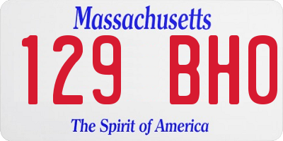 MA license plate 129BH0