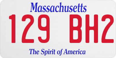 MA license plate 129BH2
