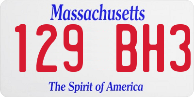 MA license plate 129BH3