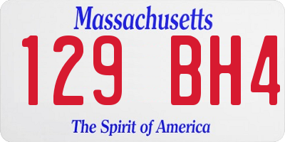MA license plate 129BH4