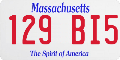 MA license plate 129BI5