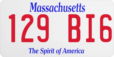 MA license plate 129BI6