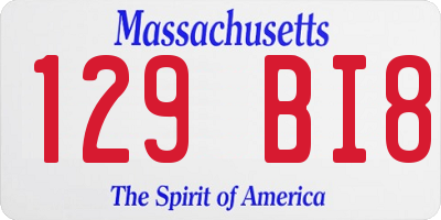 MA license plate 129BI8