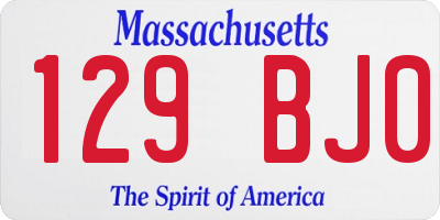 MA license plate 129BJ0