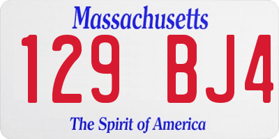 MA license plate 129BJ4