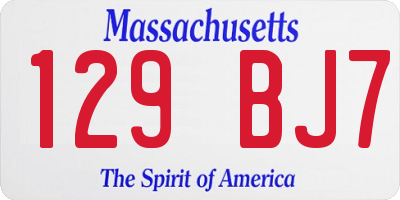 MA license plate 129BJ7