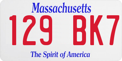 MA license plate 129BK7