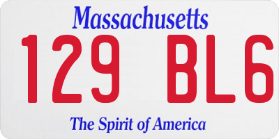MA license plate 129BL6