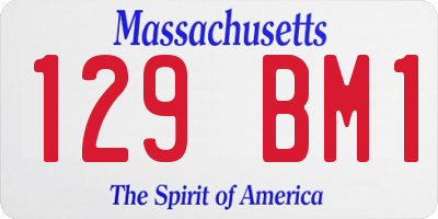 MA license plate 129BM1
