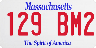 MA license plate 129BM2