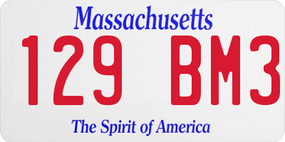 MA license plate 129BM3