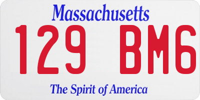 MA license plate 129BM6