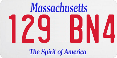 MA license plate 129BN4