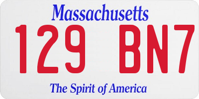 MA license plate 129BN7