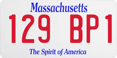 MA license plate 129BP1