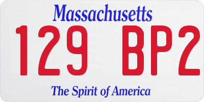 MA license plate 129BP2