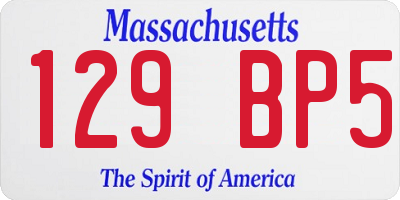 MA license plate 129BP5