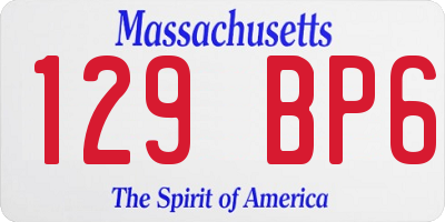 MA license plate 129BP6
